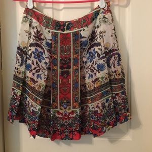 Printed Pleated Skirt